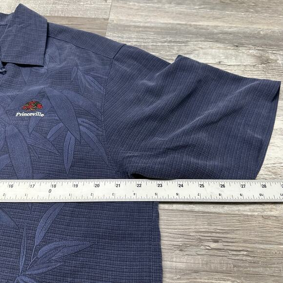 Tommy Bahama Princeville Blue Men L Tropical Aloha Silk Button Up Hawaiian Shirt - Picture 6 of 8